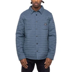 Polaire 686 Engineered Quilted Shacket Orion Blue